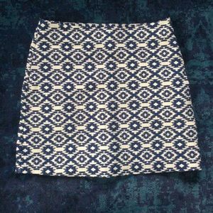 MNG Mango Y2K Aztec Mini Skirt Navy and Cream